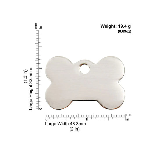 Red Dingo Stainless Steel "Bone" Dog Tag