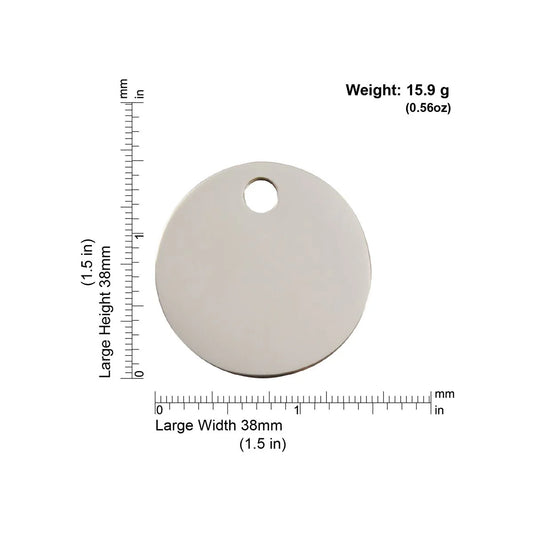 Red Dingo Stainless Steel "Circle" Pet Tag