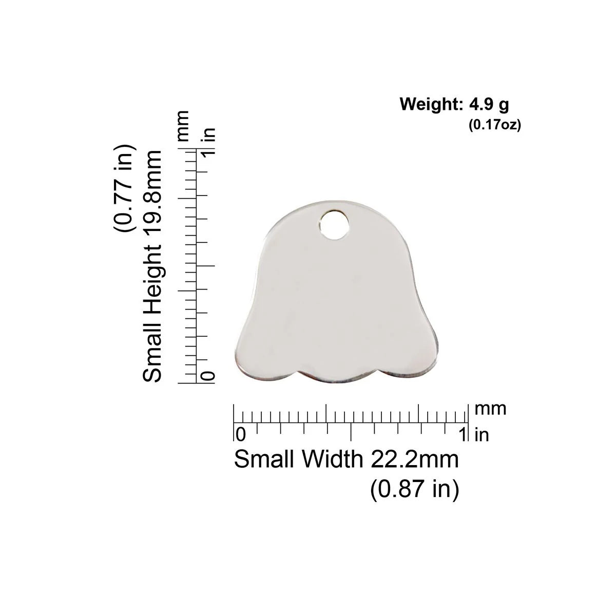 Red Dingo Stainless Steel "Dog Face" Dog Tag