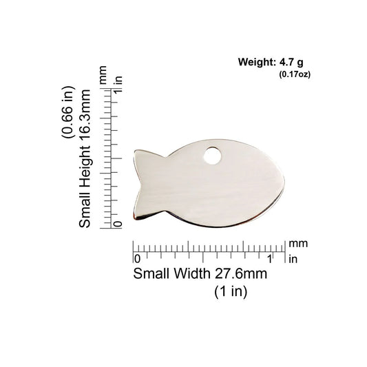 Red Dingo Stainless Steel "Fish" Pet Tag