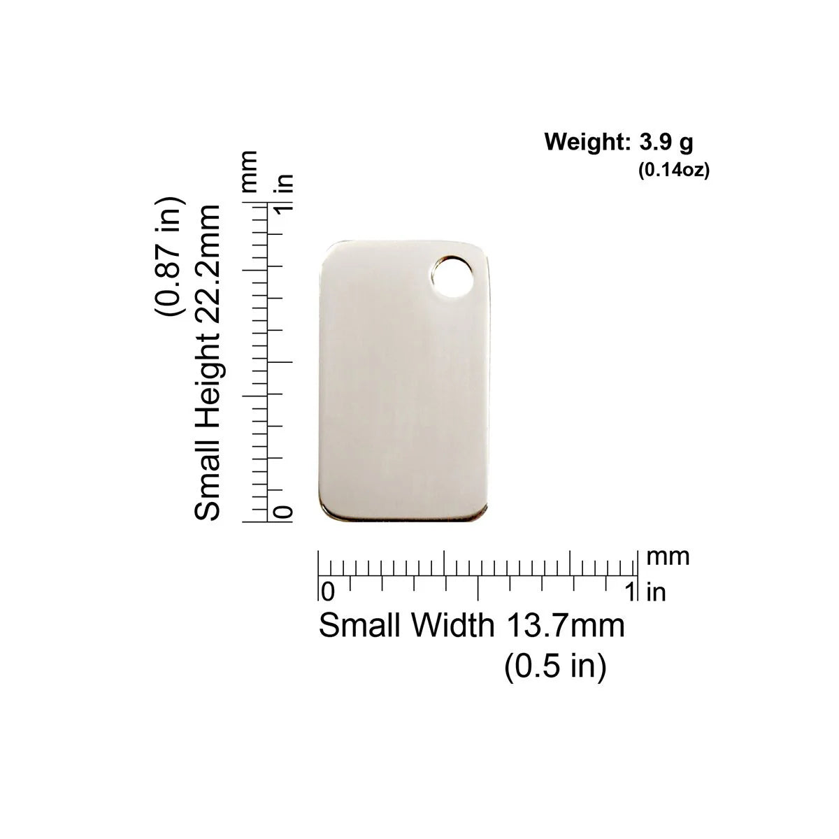 Red Dingo Stainless Steel "Rectangle" Pet Tag