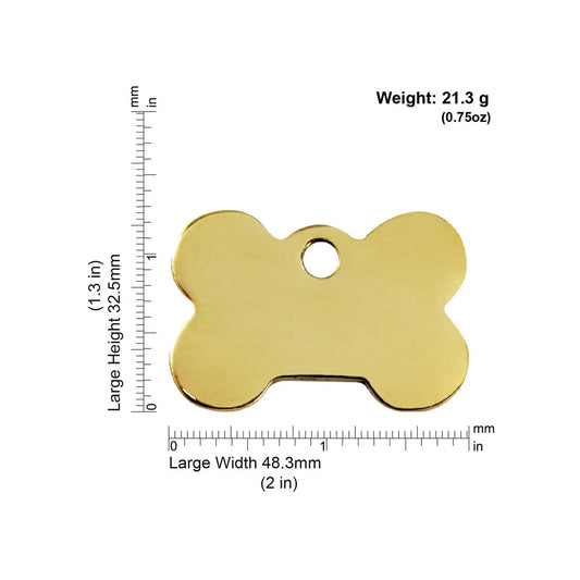 Red Dingo Brass "Bone" Dog Tag