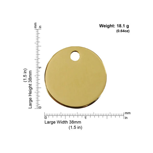 Red Dingo Brass "Circle" Pet Tag