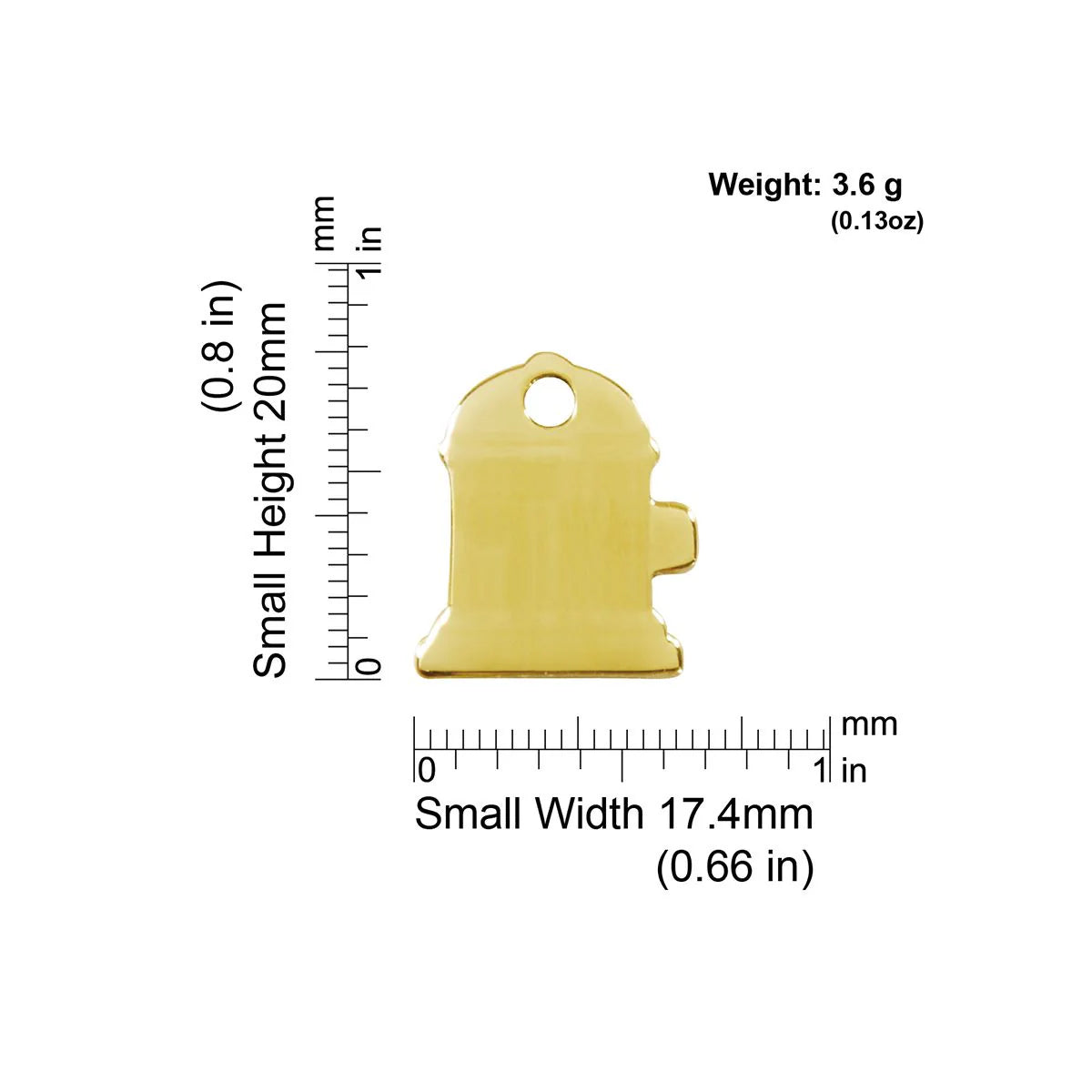 Red Dingo Brass "Fire Hydrant" Dog Tag