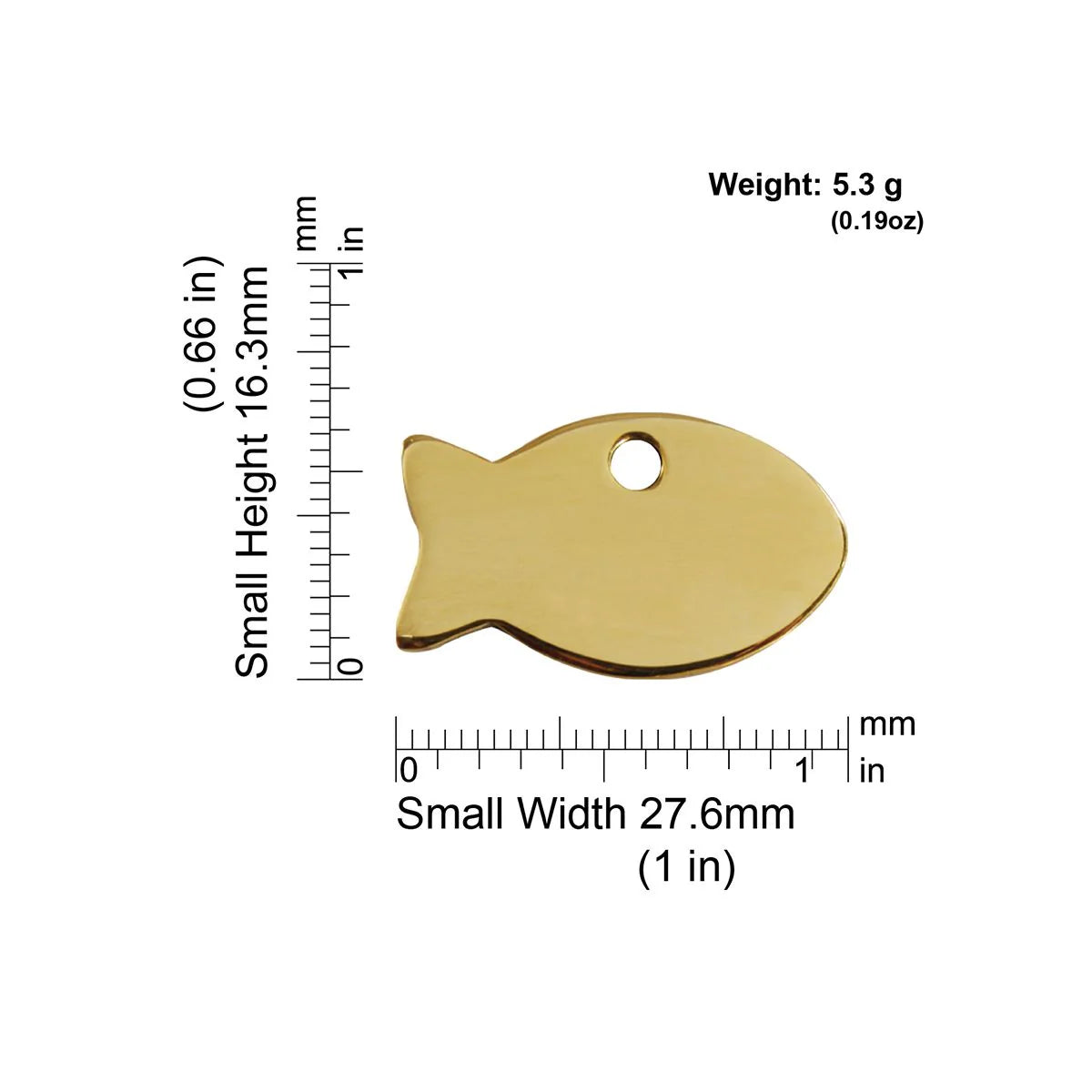 Red Dingo Brass "Fish" Pet Tag