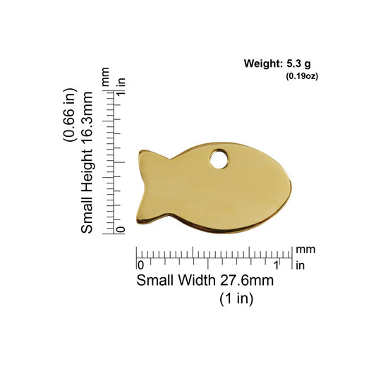 Red Dingo Brass "Fish" Pet Tag