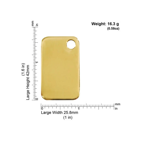 Red Dingo Brass "Rectangle" Dog Tag