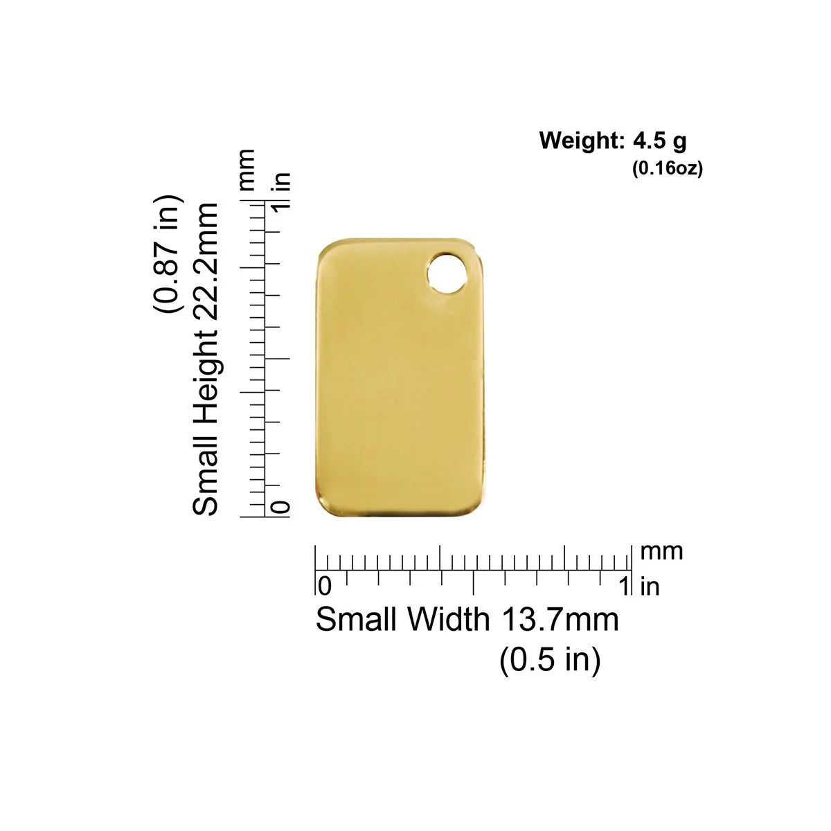 Red Dingo Brass "Rectangle" Dog Tag