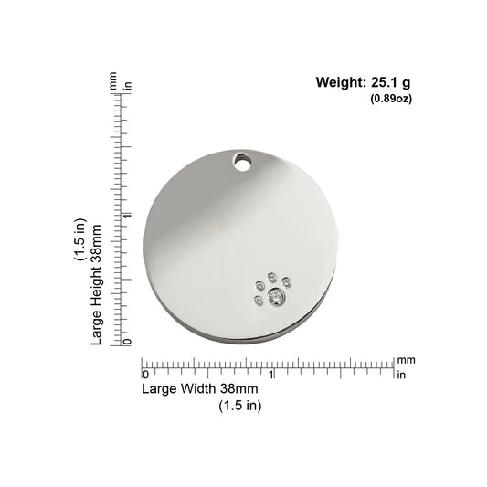 Red Dingo Diamante "Circle" Pet Tag