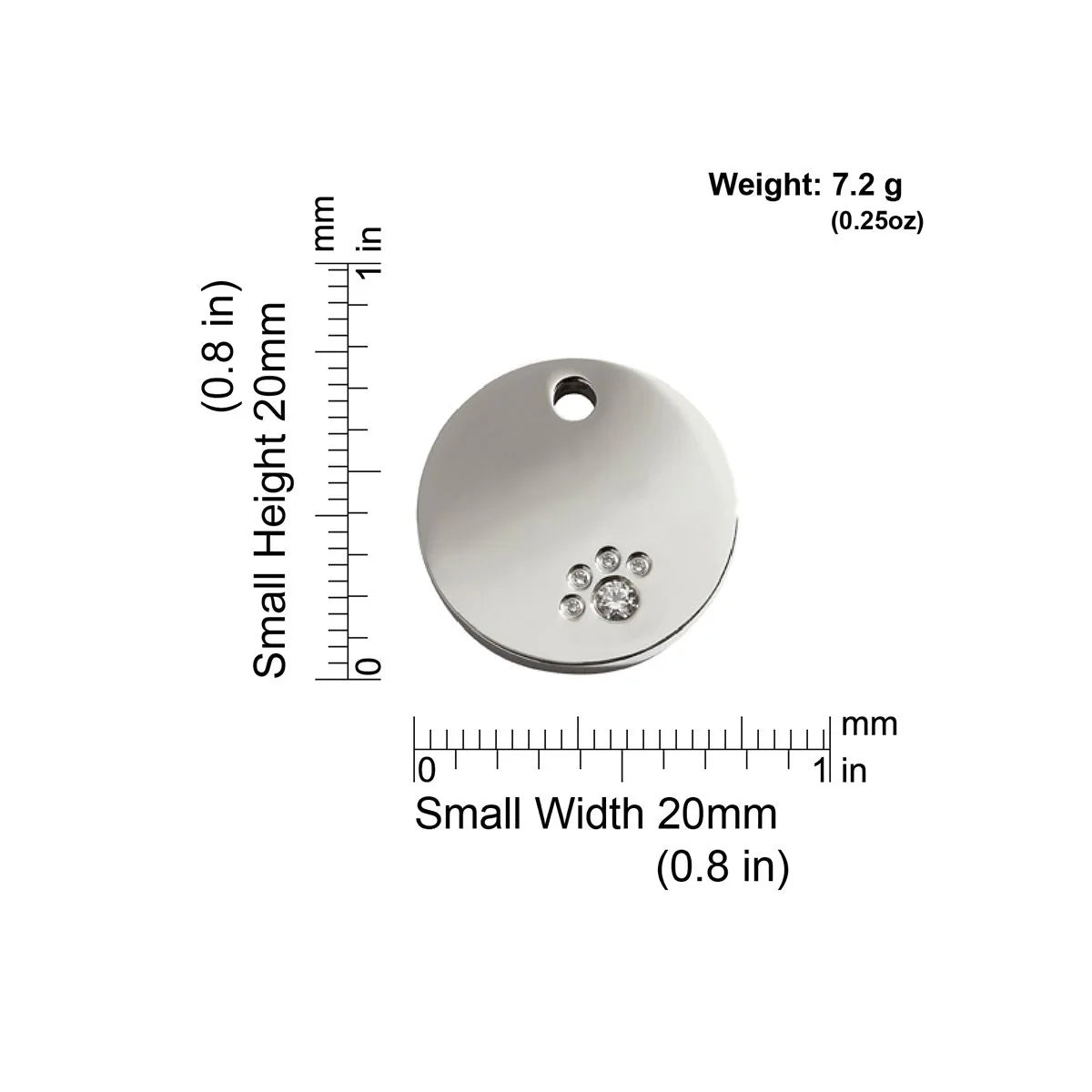 Red Dingo Diamante "Circle" Pet Tag