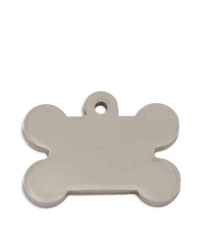 Tagiffany Luxury Pet ID Tag - Chunky Bone - Chrome