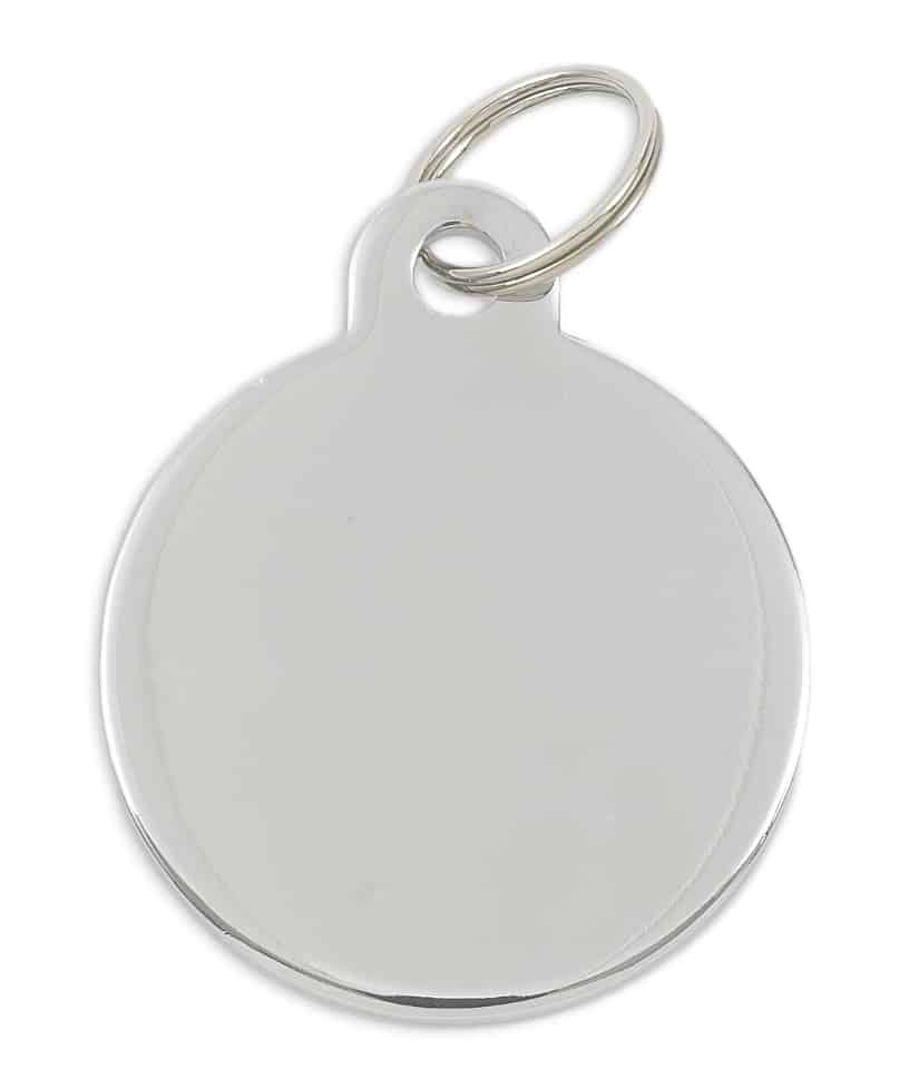 Tagiffany Luxury Pet ID Tag - Circular Hooped - Chrome