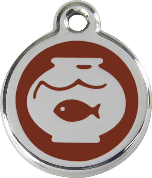 Red Dingo Enamel Cat Tag - Fish Bowl