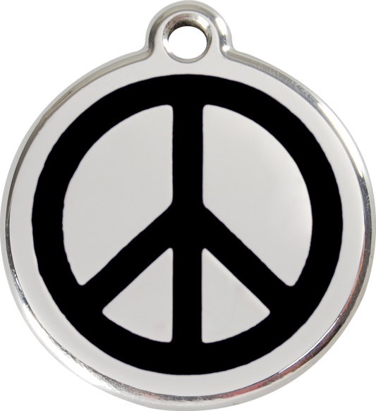 Red Dingo Enamel Dog Tag - Peace