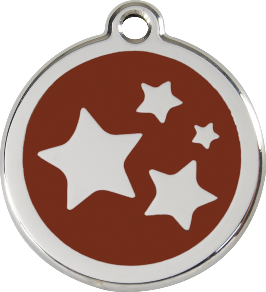 Red Dingo Enamel Dog Tag - Stars