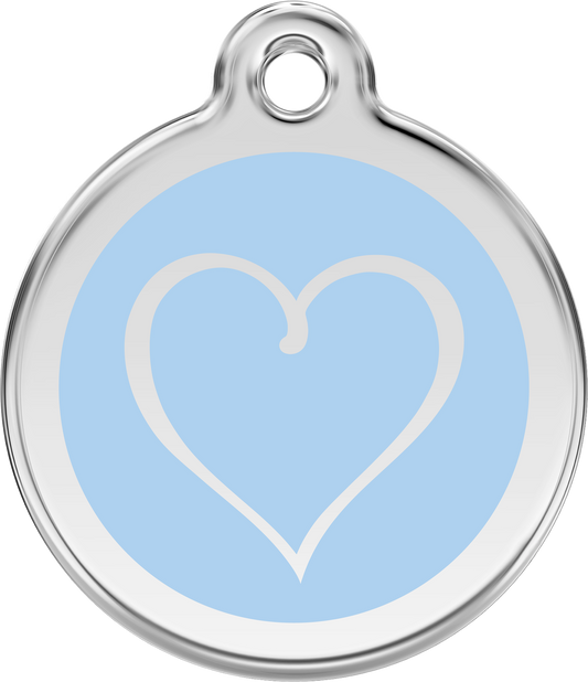 Red Dingo Enamel Cat Tag - Heart