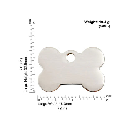 Red Dingo Stainless Steel "Bone" Dog Tag