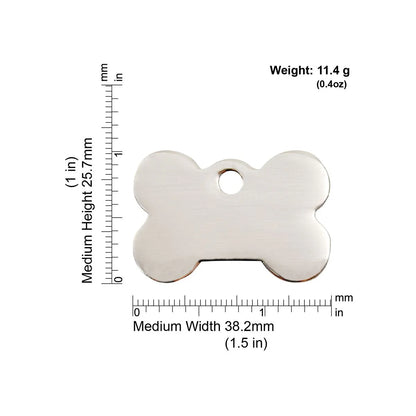 Red Dingo Stainless Steel "Bone" Dog Tag