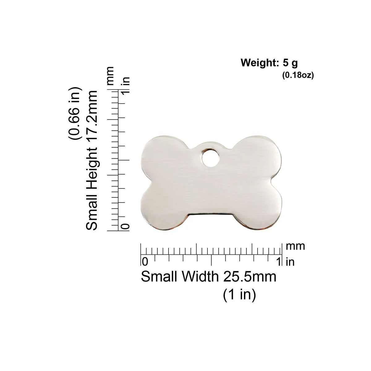 Red Dingo Stainless Steel "Bone" Dog Tag