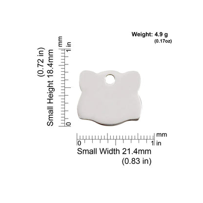 Red Dingo Stainless Steel "Cat Face" Pet Tag