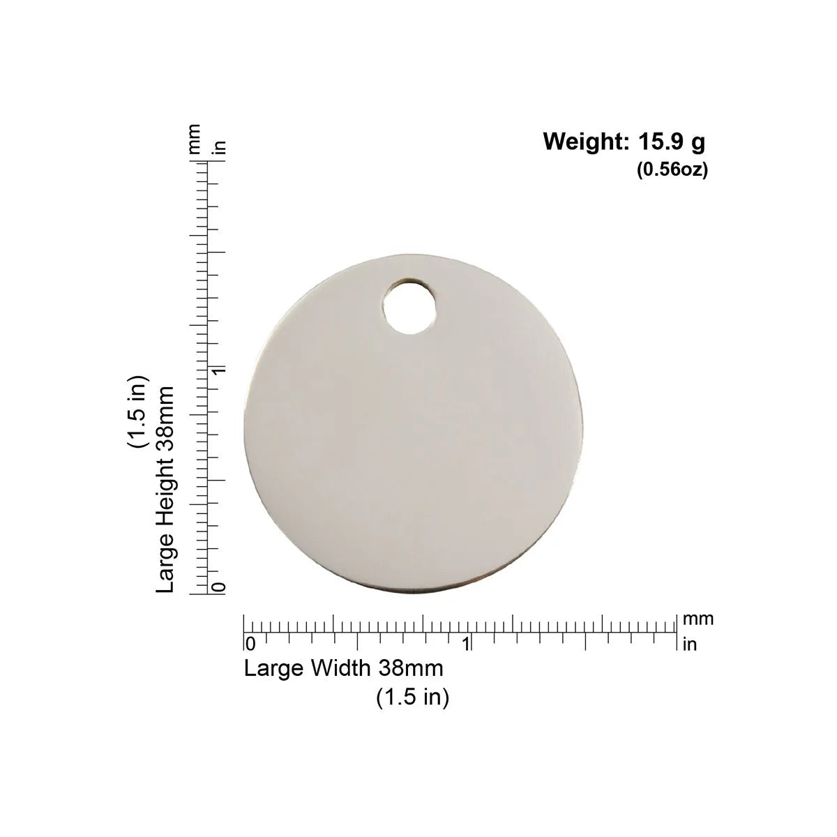 Red Dingo Stainless Steel "Circle" Pet Tag