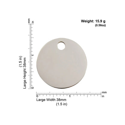 Red Dingo Stainless Steel "Circle" Pet Tag