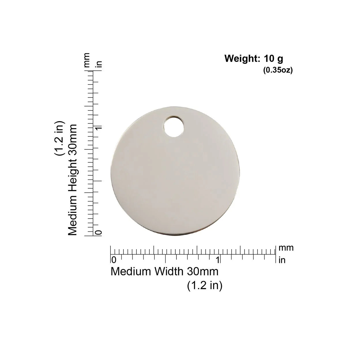 Red Dingo Stainless Steel "Circle" Pet Tag