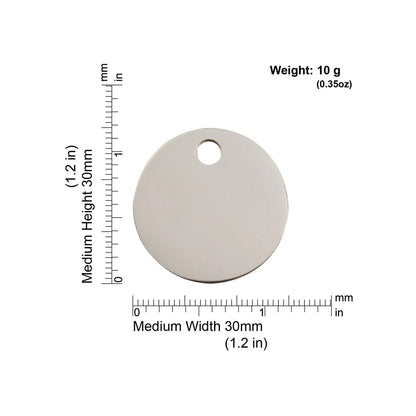 Red Dingo Stainless Steel "Circle" Pet Tag