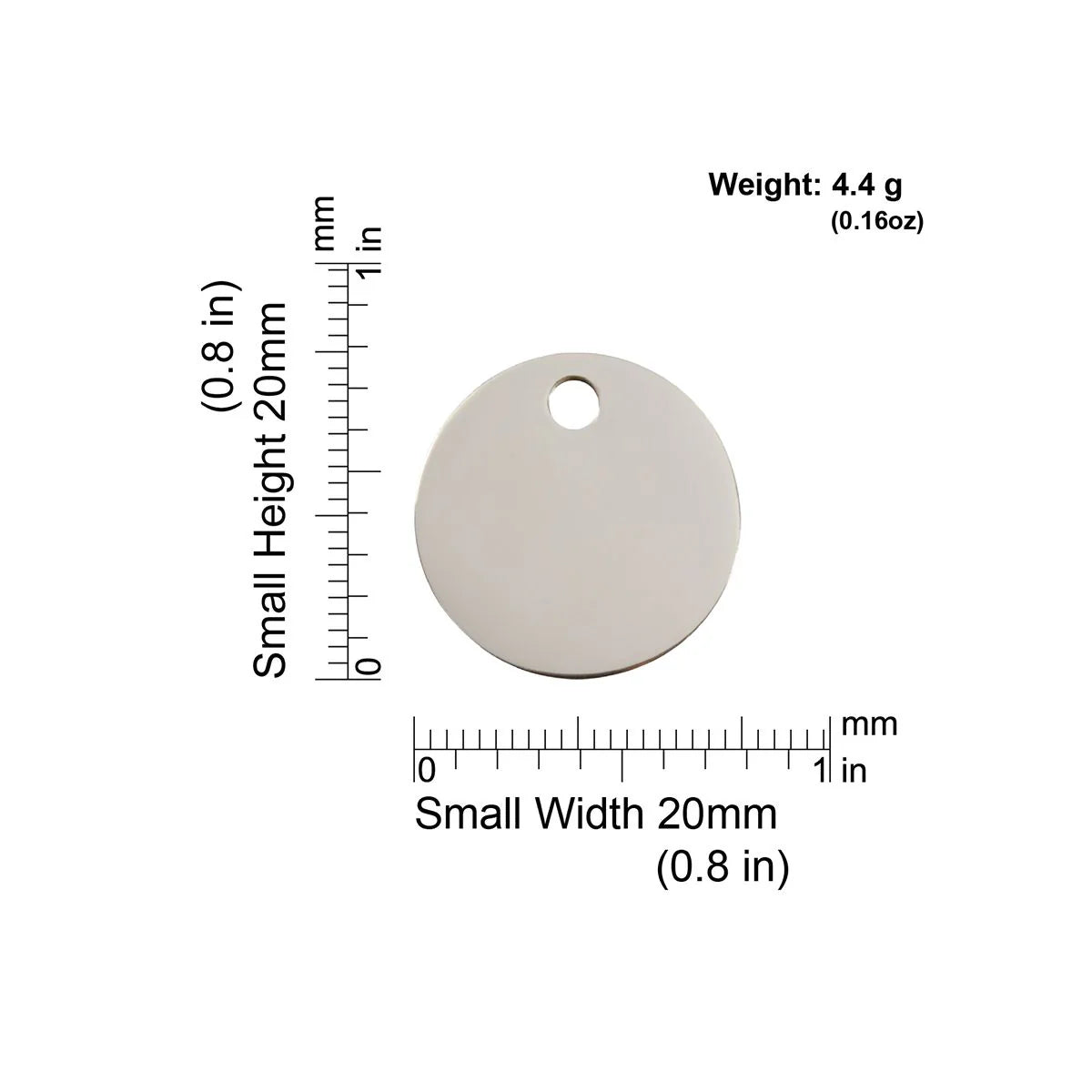 Red Dingo Stainless Steel "Circle" Pet Tag