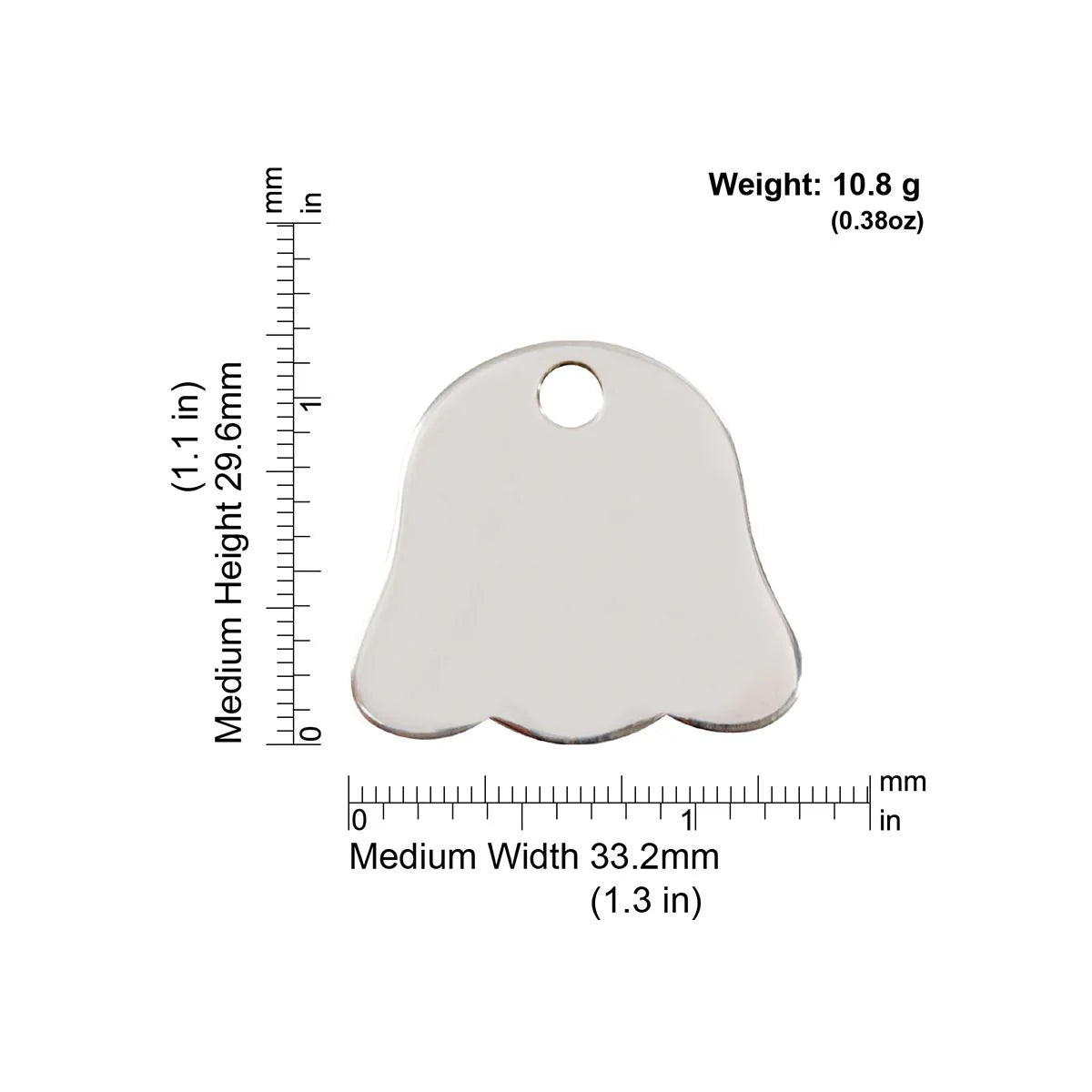 Red Dingo Stainless Steel "Dog Face" Dog Tag