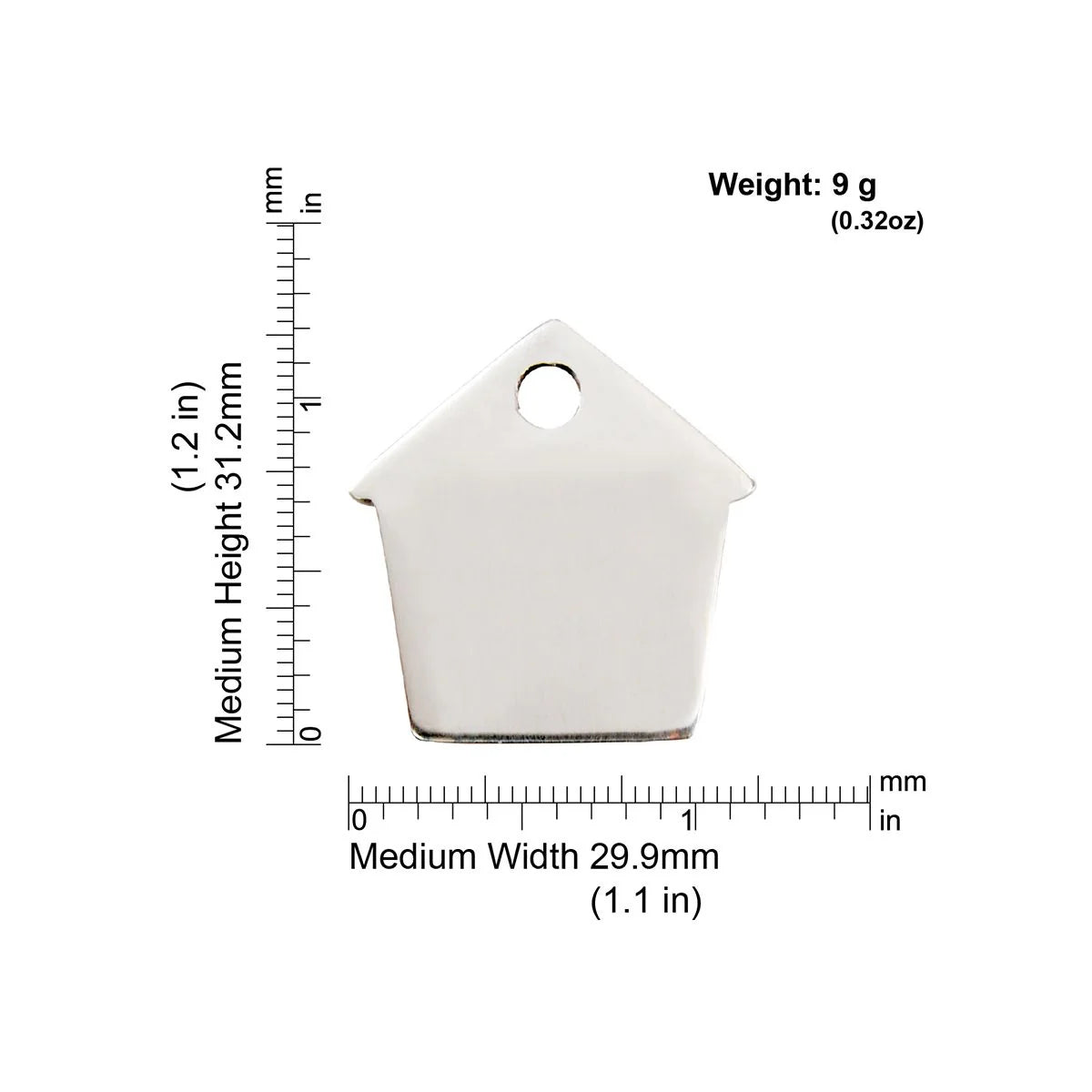 Red Dingo Stainless Steel "Dog House" Pet Tag