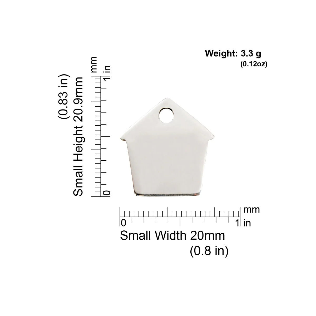 Red Dingo Stainless Steel "Dog House" Pet Tag