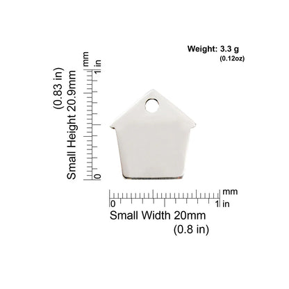 Red Dingo Stainless Steel "Dog House" Pet Tag