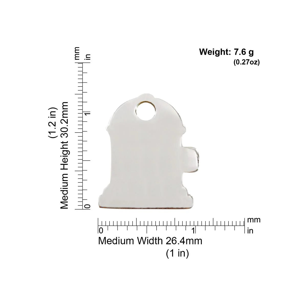 Red Dingo Stainless Steel "Fire Hydrant" Dog Tag