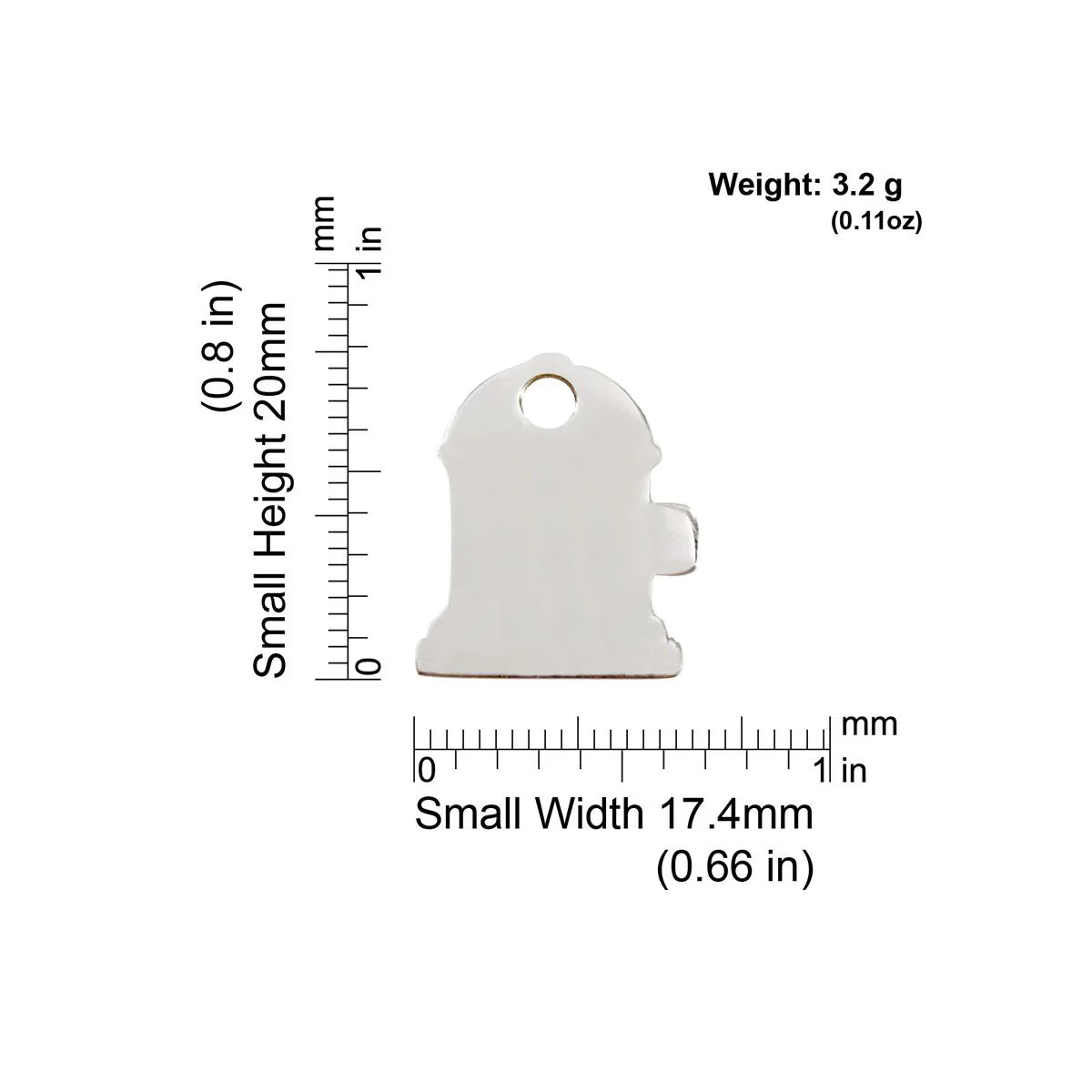 Red Dingo Stainless Steel "Fire Hydrant" Dog Tag