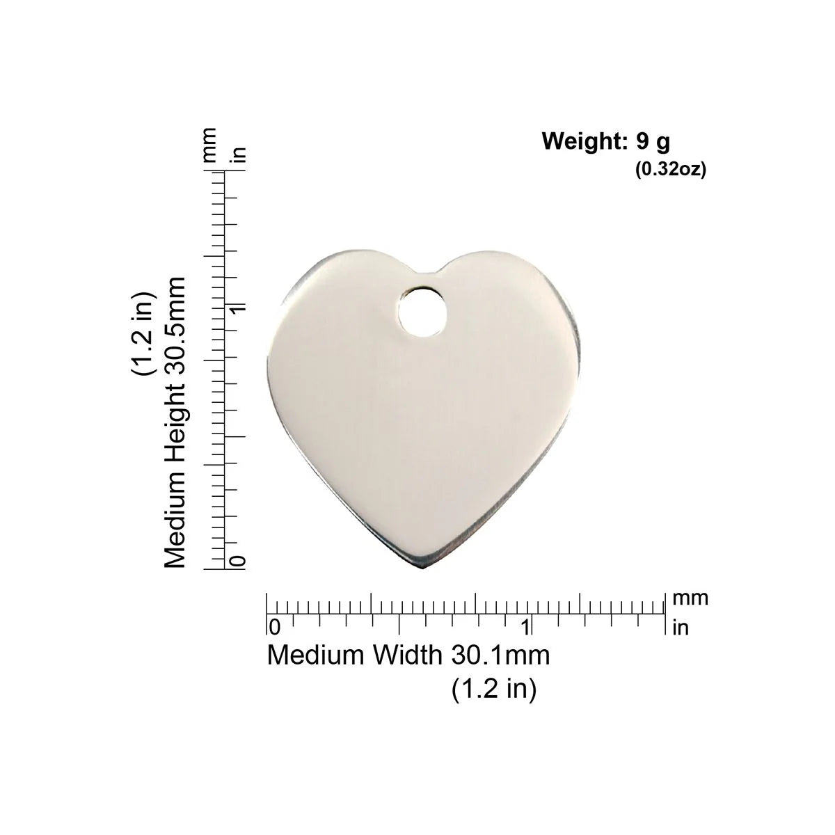 Red Dingo Stainless Steel "Heart" Pet Tag