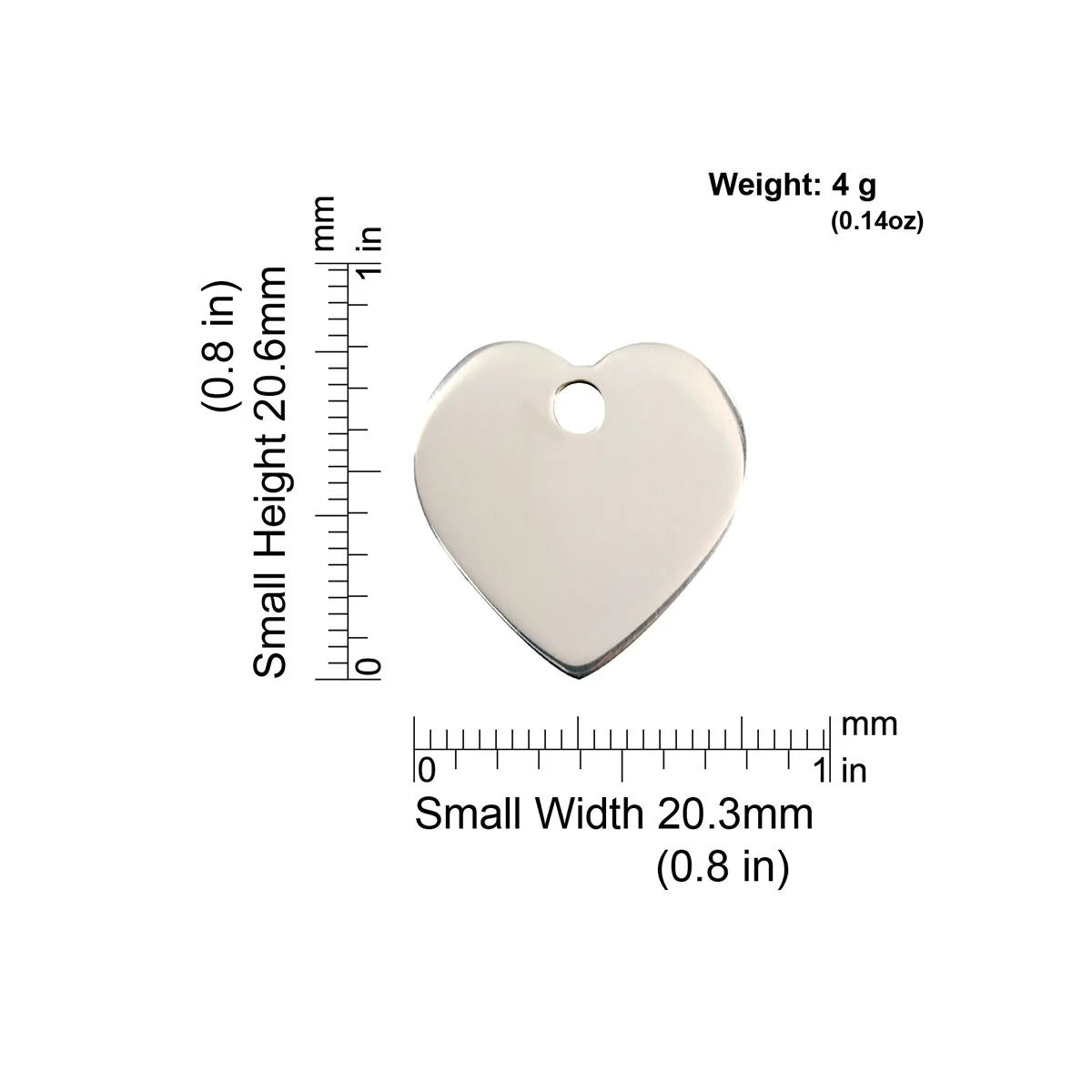 Red Dingo Stainless Steel "Heart" Pet Tag