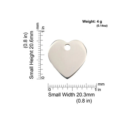 Red Dingo Stainless Steel "Heart" Pet Tag