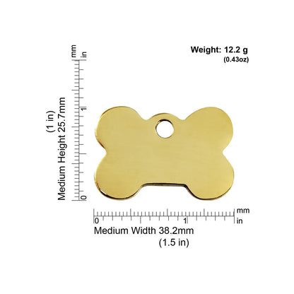 Red Dingo Brass "Bone" Dog Tag