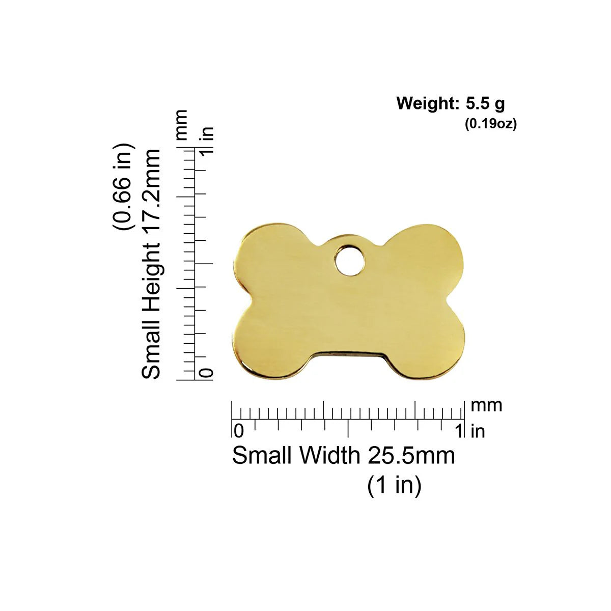 Red Dingo Brass "Bone" Dog Tag