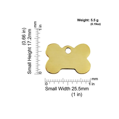 Red Dingo Brass "Bone" Dog Tag