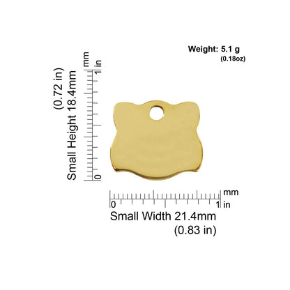 Red Dingo Brass "Cat Face" Pet Tag