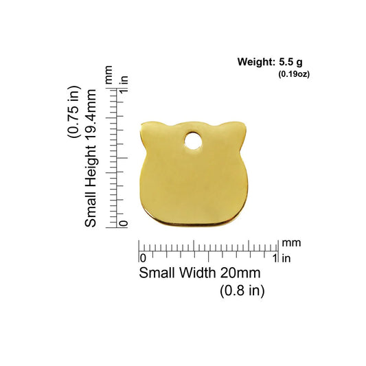 Red Dingo Brass "Cat Head" Pet Tag