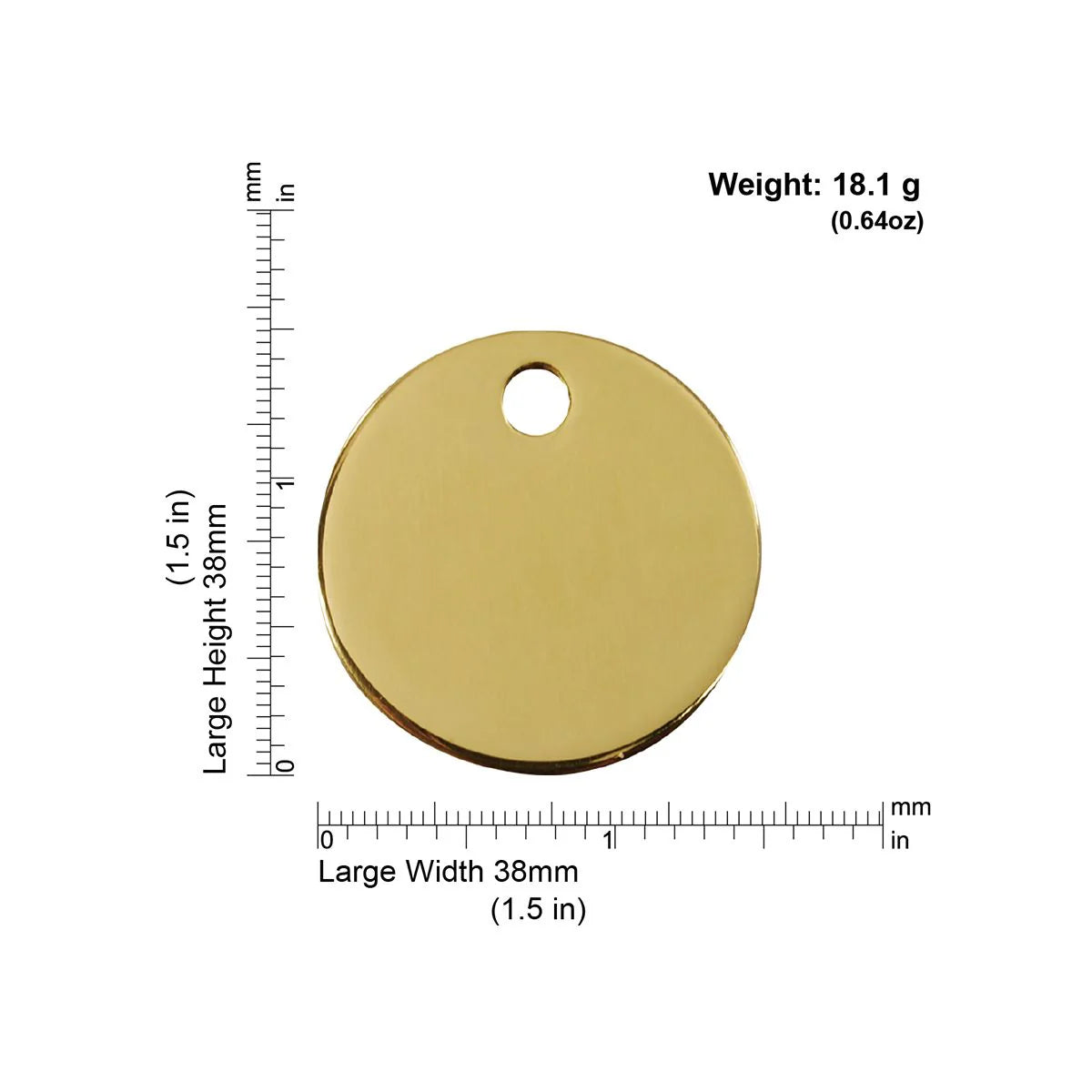 Red Dingo Brass "Circle" Pet Tag