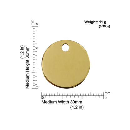 Red Dingo Brass "Circle" Pet Tag