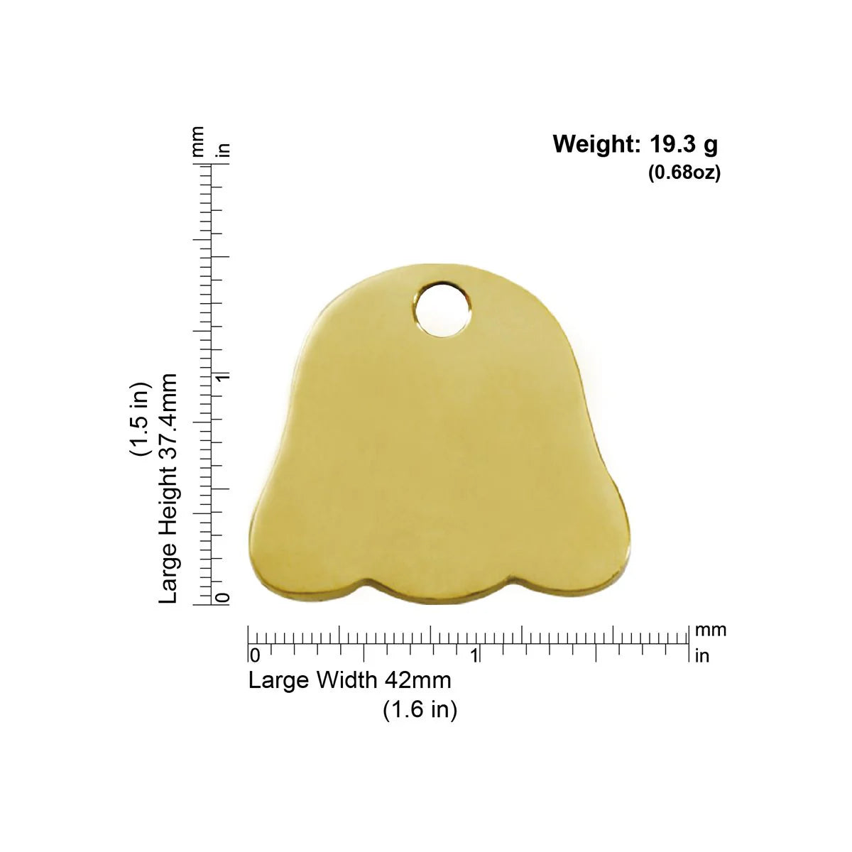 Red Dingo Brass "Dog Face" Dog Tag