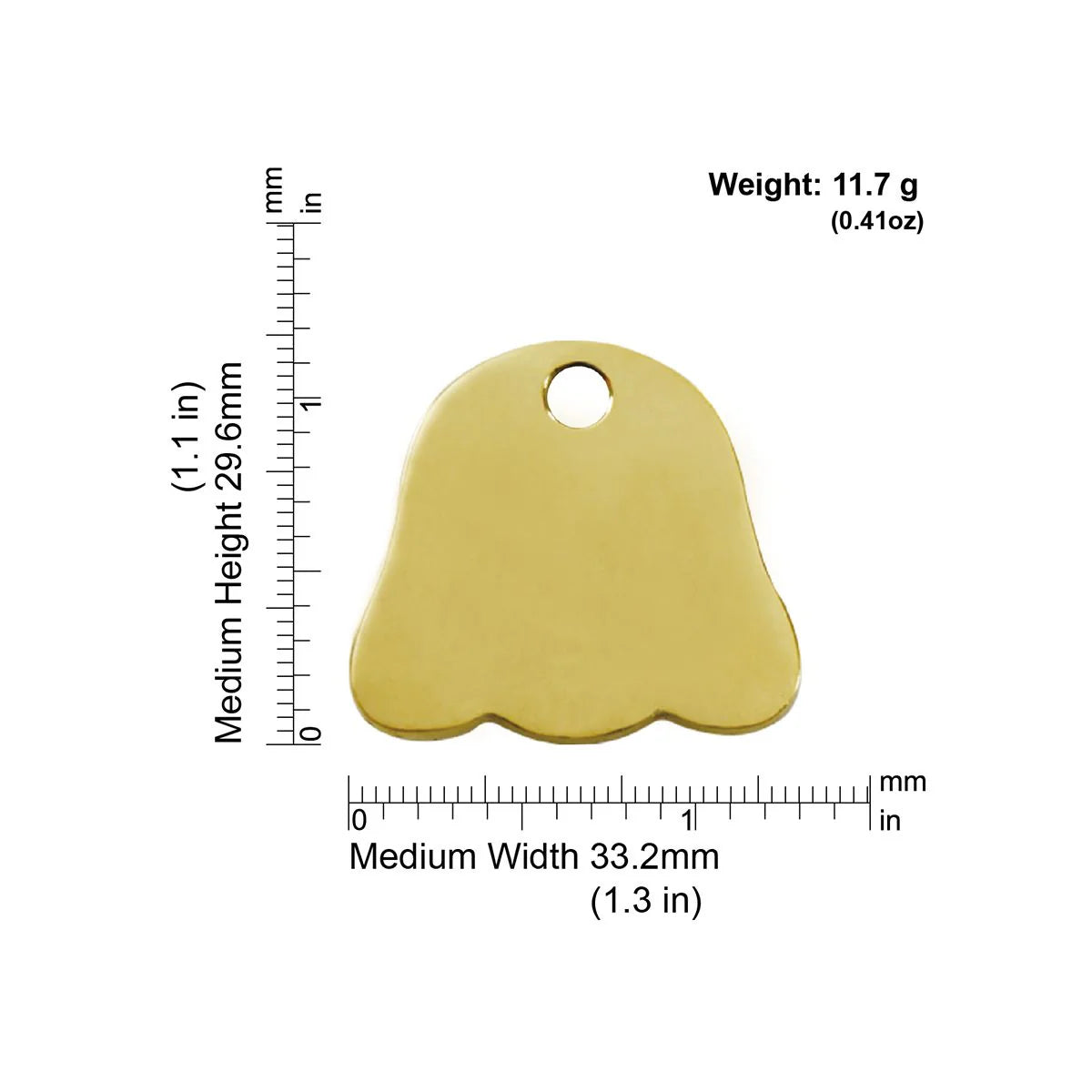 Red Dingo Brass "Dog Face" Dog Tag