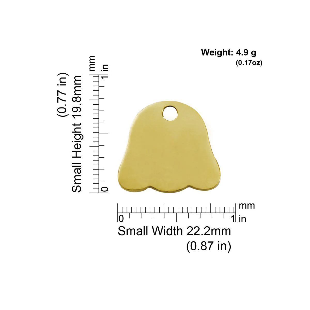 Red Dingo Brass "Dog Face" Dog Tag