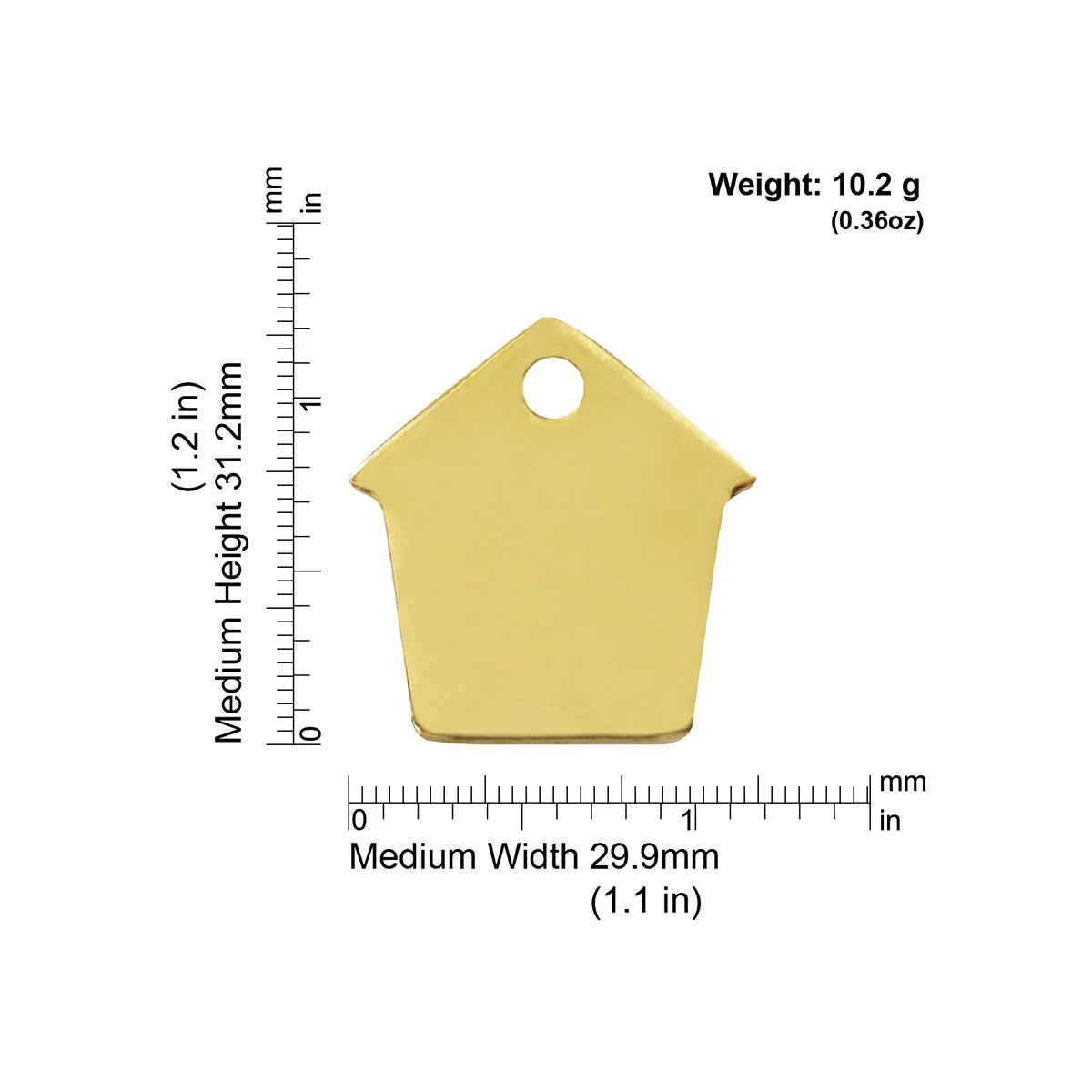 Red Dingo Brass "Dog House" Dog Tag