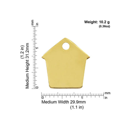 Red Dingo Brass "Dog House" Dog Tag